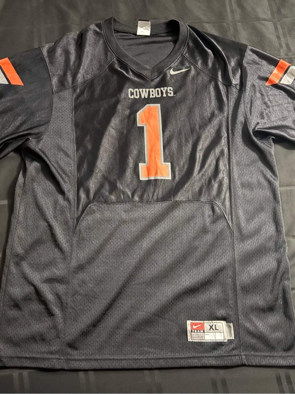 Nike Oklahoma State VTG Cowboys Size:XL  Black #1 Football Jersey Mens NCAA
